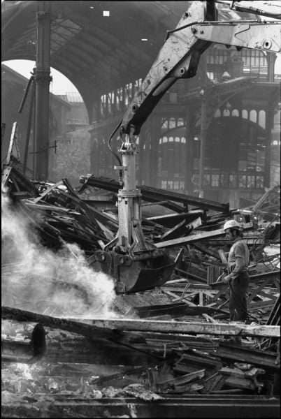 Les Halles during the razing in 1971