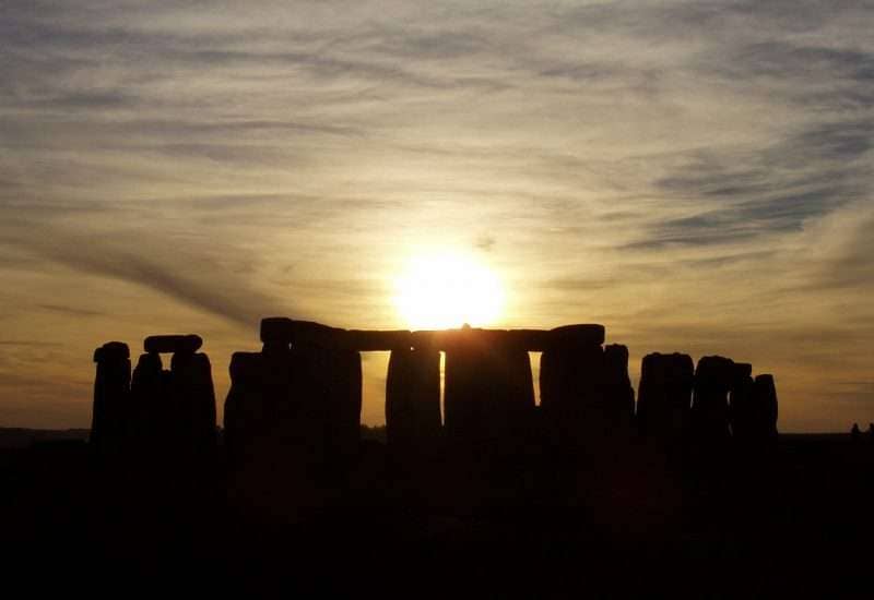 Cloudy sunset at Stonehenge