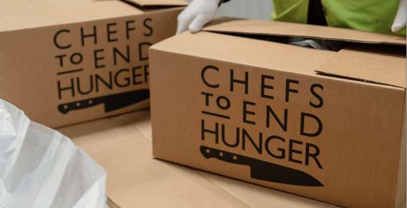 Chefs to end hunger group. A box.