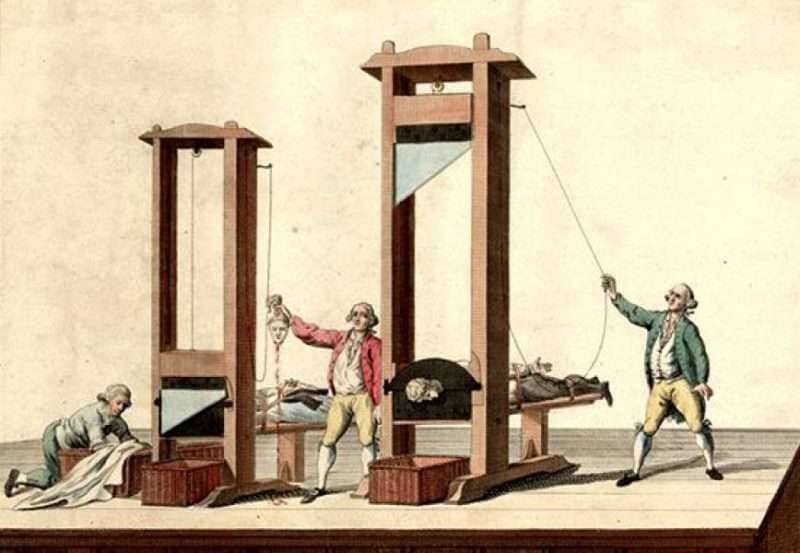 The guillotine in action