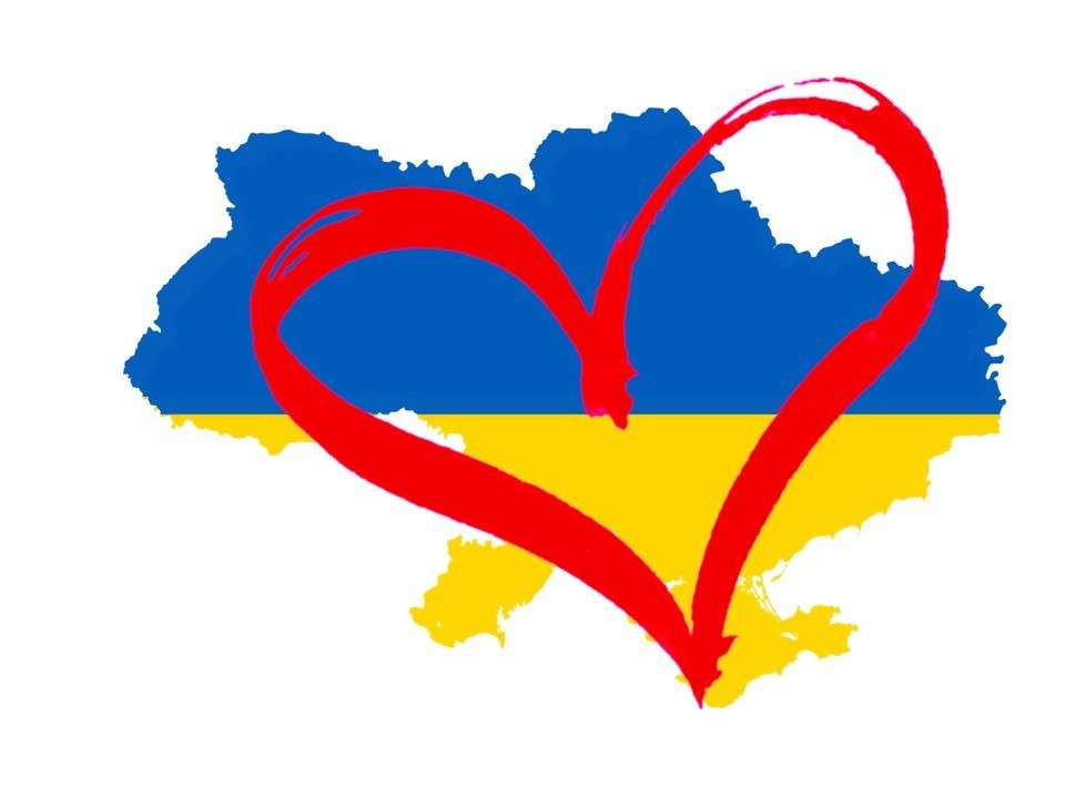 Ukraine flag and heart logo