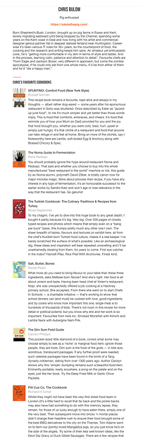 My liust of my top 10 coook-books via the CKBK app.